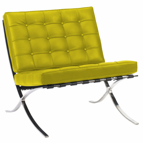 кресло barcelona chair экокожа лимонное в Энгельсе
