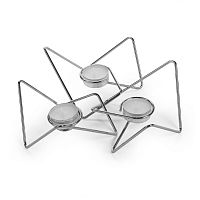 набор подсвечников серебряных металлических для чайных свечей tri-angular loop, 7 см, 3 штуки в Энгельсе