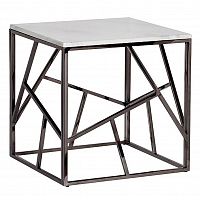 стол журнальный black chrome cube 55*55*56 см хром, белый в Энгельсе