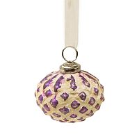 шар новогодний фиолетовый со снежным декором snow ball, 8х7х7 см в Энгельсе