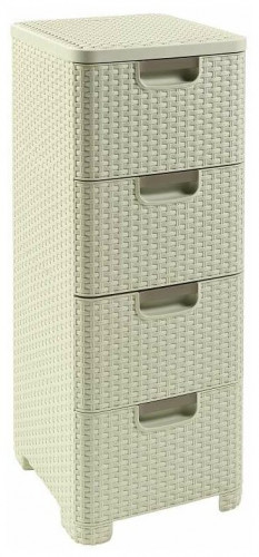 комод c 4 отделениями rattan style кремовый в Энгельсе
