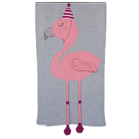 плед фламинго 60*120 св.серый меланж+розовый бутон в Энгельсе