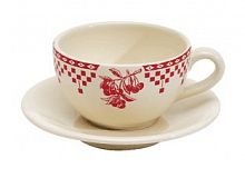 чашка с блюдцем чайная красные шашечки comptoir de famille в Энгельсе